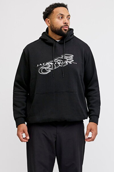 Jack & Jones Оверсайз суитшърт с качулка и принт - Fusion