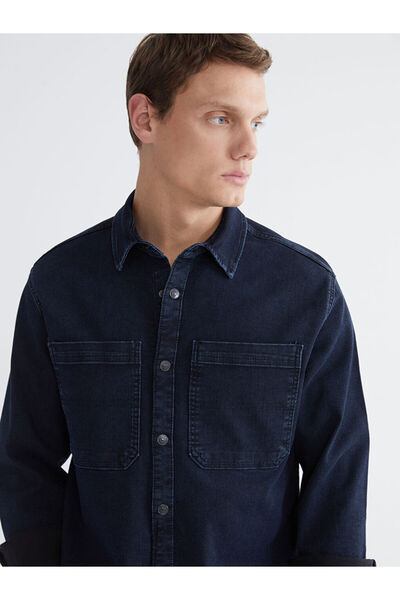 LC Waikiki قميص جينز رجالي مريح من إنديجو