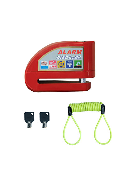 GP KOMPOZİT DSK004 Universal Alarmlı Motosiklet Disk Kilidi Kırmızı