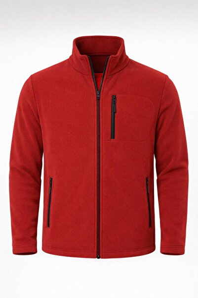 pandy Unisex Polar Tam Fermuarlı 3 Cepli Outdoor Polar Ceket