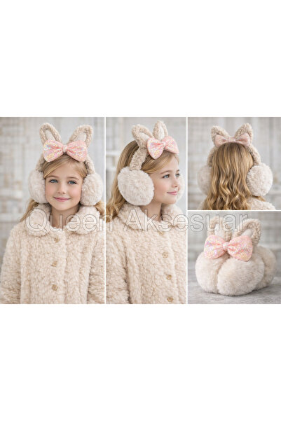 QUEEN AKSESUAR Χαριτωμένα πτυσσόμενα ακουστικά με κινητά αυτιά, πούλιες, λαμπ...