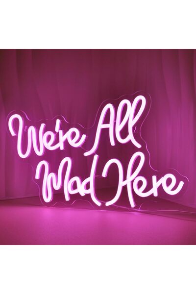 Slasa لافتة نيون وردية بإضاءة LED مقاس 42 × 30 سم - ديكور حائط لغرفة أنيقة وح...