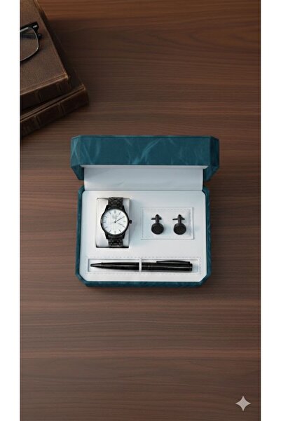 Boutique Men's Royal Black 3-Piece Accessory Set