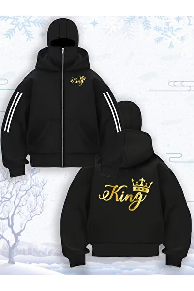 LAND MODA سترة صوفية للجنسين من Snow Masked Ninja من الصوف السميك بخيطين