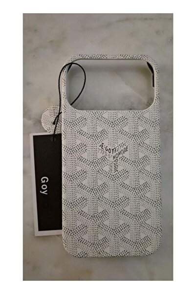 Generic جراب فاخر مقاوم للصدمات بنقوش مميزة لهاتف آيفون 17 برو، لون أبيض