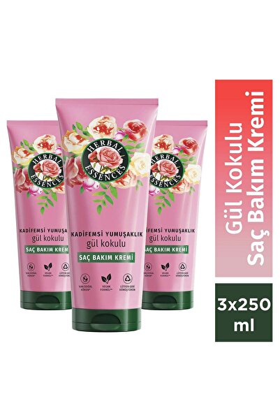 Herbal Essences Kadifemsi Yumuşaklık Gül Kokulu Saç Kremi 250ml x3