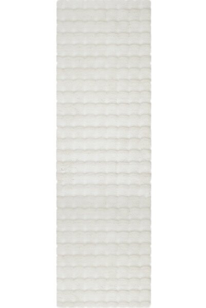 Cool Halı Bubble Krem Suni Kürk Yıkanabilir Kabartmalı Peluş Kaymaz Taban Puf...