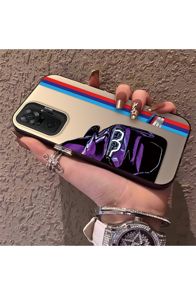 CHICASELUX Redmi Note 10 Pro ile Uyumlu BMW Desenli Silikon Kenar Sert Arka İ...