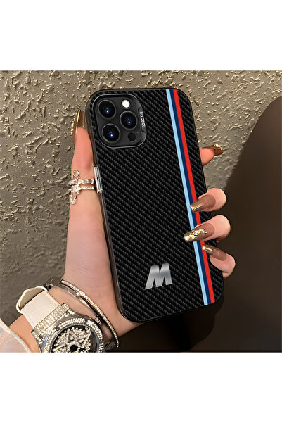 Hontinga iPhone 16 Pro Uyumlu BMW Desenli Silikon Kenar Sert Arka Anti Düşme ...