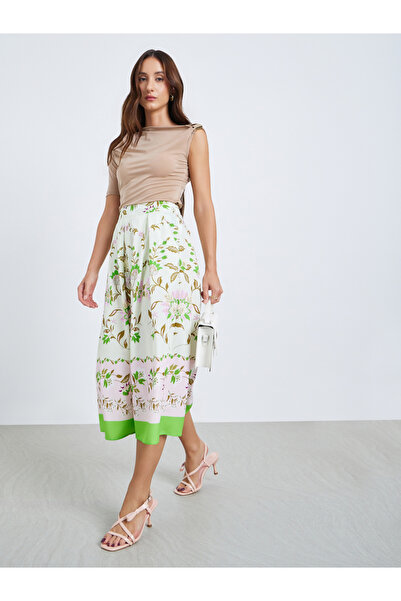 Take Two By Styli Women Floral Print A-Line Midi Skirt