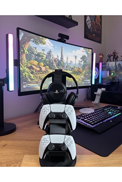 baskisepetim Kulaklık ve Oyun Kolu Tutucu Masaüstü Stand