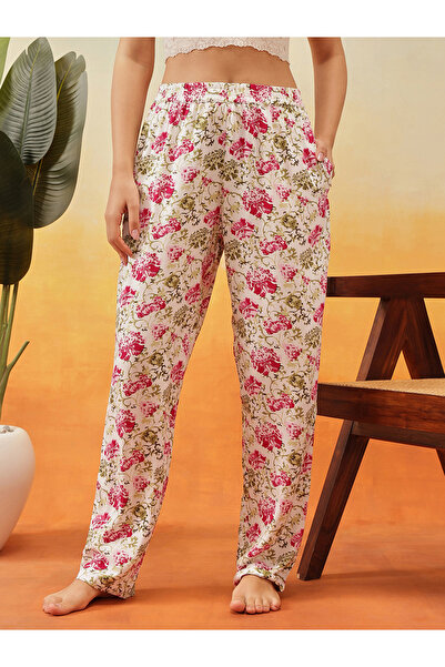 Clovia By Styli Floral Print Rayon Pyjama