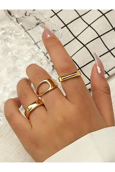Take Two By Styli Pack of 3 - Assorted Golden Rings