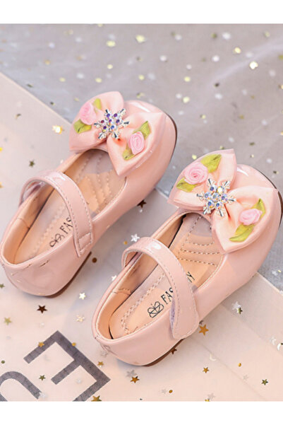 Take Two By Styli Girls Bow and Rhinestone Mary Jane Shoes