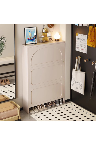 sharpdo Ultra-Thin Double-Layer Shoe Cabinet for Indoor Entryway, Can Hold 28...