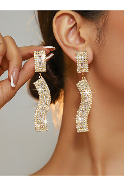 Take Two By Styli Rhinestone Embellished Dangle Earrings