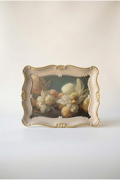 Varbifırsat Gold Detailed Vintage Patterned Presentation Tray - 25X31X3 cm