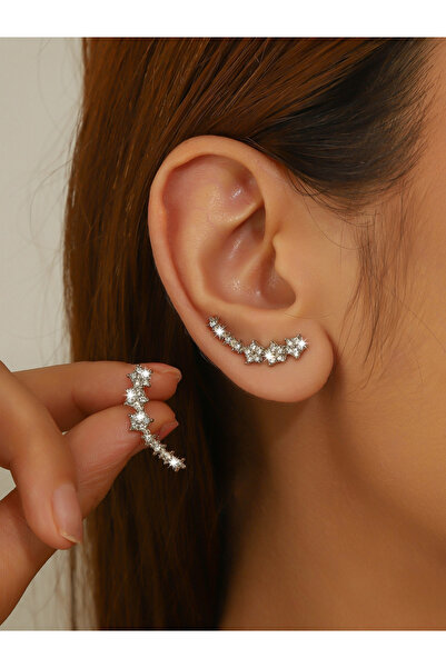 Take Two By Styli Contrast Rhinestone Embellished Earrings