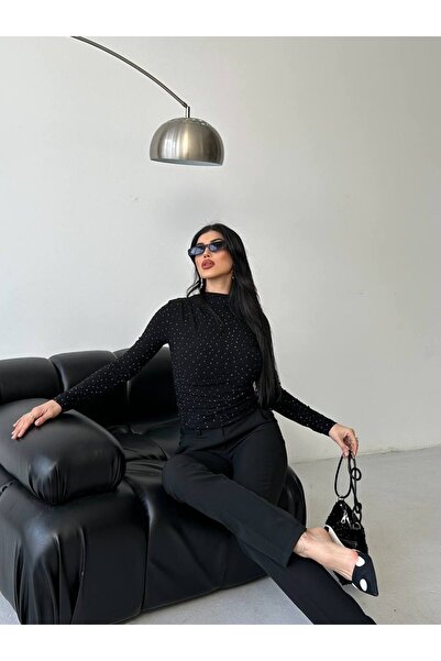 DİMA FASHİON Fisherman Collar Sandy Bluz