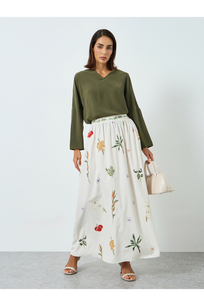 Take Two By Styli Women Floral Print A-Line Maxi Skirt