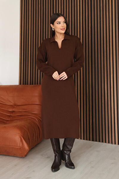 Madame Lestrange V-Neckline Off-Shoulder Long-Sleeved Knee-Length Midi Plain ...