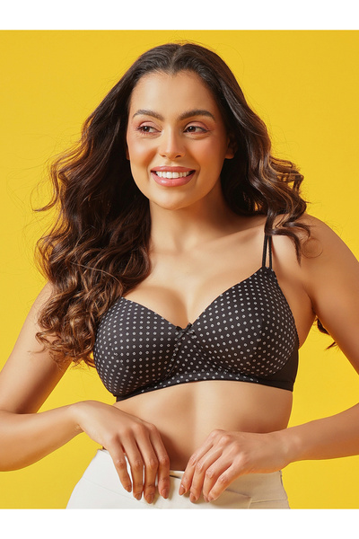 Clovia By Styli Padded Non-Wired Full Coverage Floral Print T-Shirt Bra