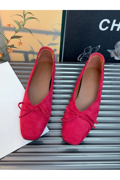 Take Two By Styli Women Red Bow Detail Flat Shoes