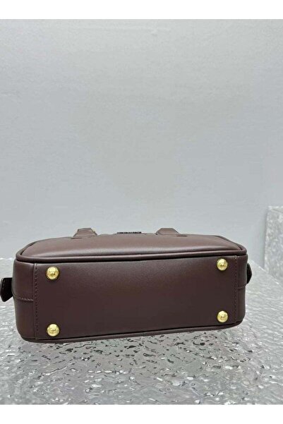 Genetech MM Arcadie Small Leather Handbag Crossbody Bag in Heather Wood Color