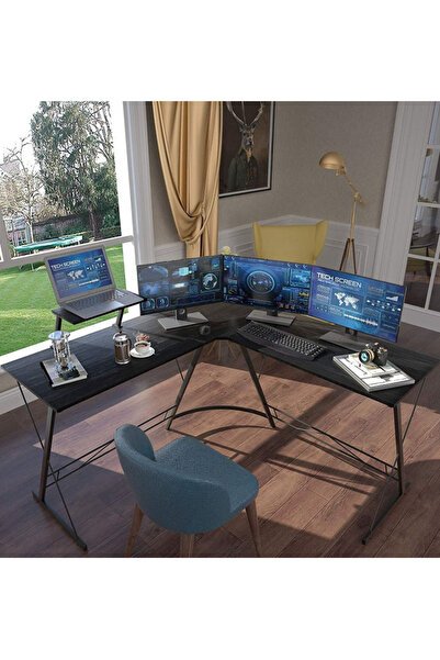 EGG L-Shaped Desk Computer Corner Table 51 Inch Home Gaming Desk Office Writi...