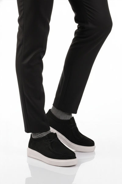 AYAKMOD Crni nubuk gel đon Anatomski muške ležerne cipele 1614 M