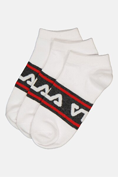 FILA Kids Boy 3 Pairs Brand Logo Invisible Socks, White