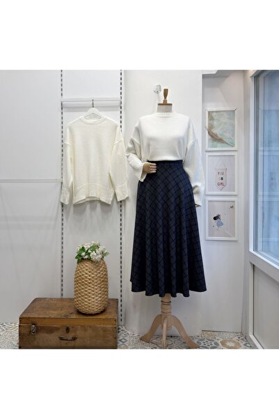 Faya Boutique Lacivert Isolde Crep Etek