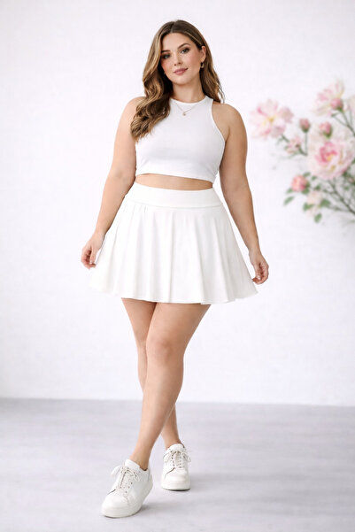 CARABO MODA High Waist Super Quality Mini Sports Flared Skirt