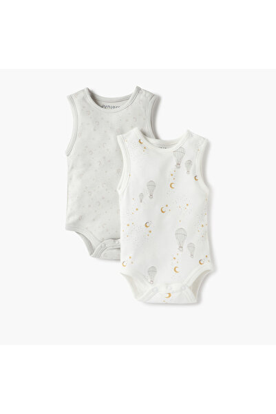 Juniors Printed Sleeveless Bodysuit - Set of 2