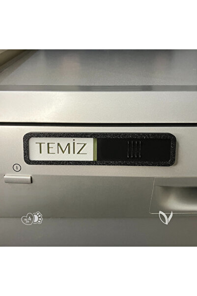 Minimal Temiz - Kirli Bulaşık Makinesi Göstergesi (15,5 x 3,5 cm) - 3D Baskı
