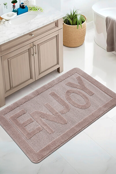 Konfor Halı سجادة حمام ذات قاعدة طبيعية مضادة للانزلاق، تدوم طويلاً، ناعمة ال...