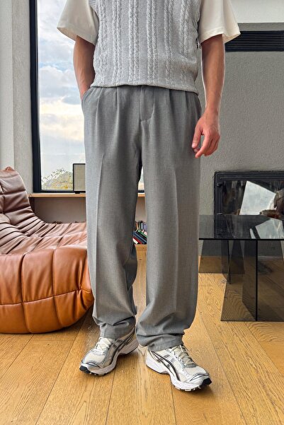 Flaw Wear Çift Pileli Kumaş Pantolon Gri