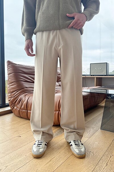 Flaw Wear Basic Fabric Trousers Beige