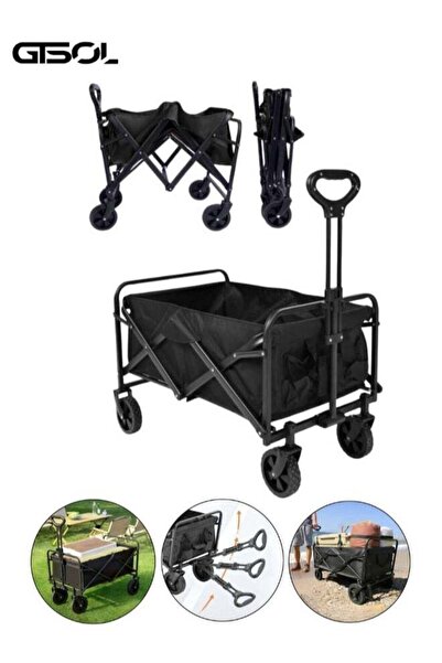 GTSOL Heavy-Duty Foldable Shopping Cart – 100KG Capacity Utility Wagon with 3...