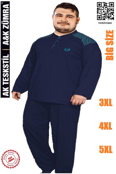 A&K ZÜMRA Combed Cotton Winter Interlock Plus Size Men's Pajama Set
