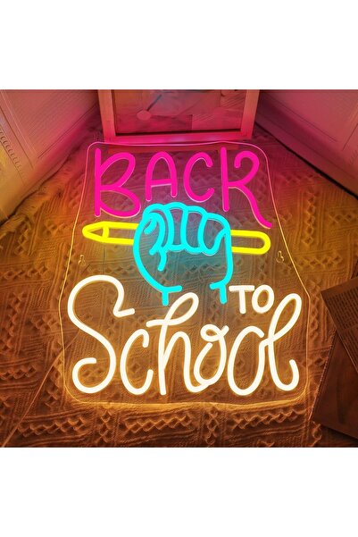 Slasa Back to School Neon Sign LED 32x35 cm – Classroom Book Wall Decor