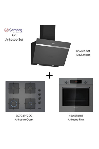 Siemens 3 Parça Ankastre Set Gri (LC66KPJ70T-EO7C8PP30O-HB012FBH1T)