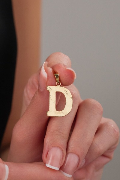 ZEYNEPLİ GOLD 14 AYAR ALTIN PRES FÜZYON D HARFİ KOLYE UCU