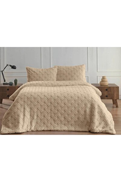 Merinos Diamond Double Bedspread Plush Fur Soft Comforter Quilt Set