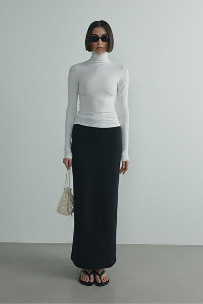 Suud Collection Ecru High Neck Tensel Bodysuit