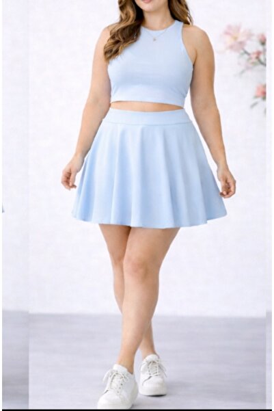 CARABO MODA High Waist Super Quality Mini Sports Flared Skirt