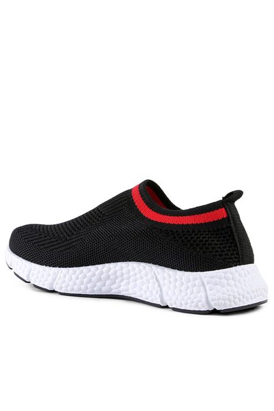 london Rag Women Contrast Cuff Kids Active Knitted Black Sneakers