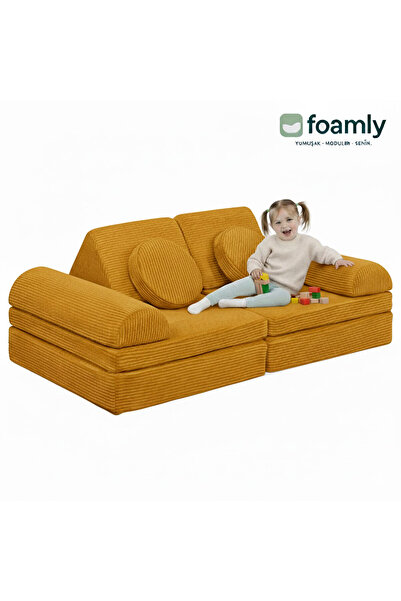 foamly PUZZLE Fitilli Kadife Modüler Çocuk Oyun Minderi Ve Kanepesi Tamamen S...