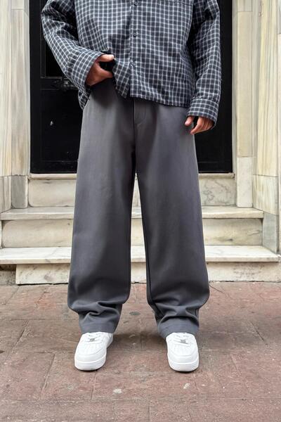 Flaw Wear بنطلون جبردين فضفاض بخصر مطاطي باللون الرمادي