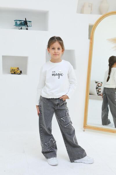 Mutlu Kids YILDIZ APLİKE KIZ KOT PANTOLON